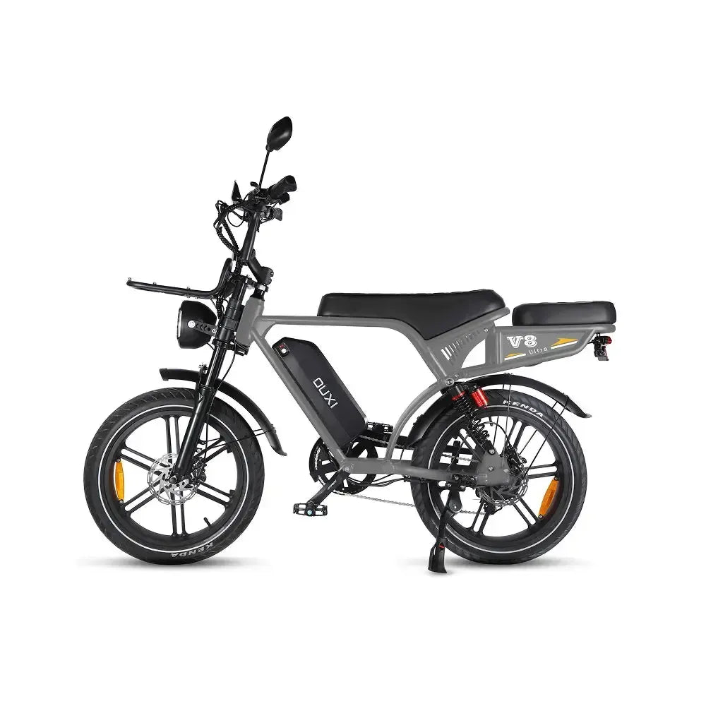 Ouxi V8 Ultra - Donkergrijs - Bruin Zadel kopen | eBikeonder